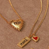 Love Necklace Heart Pendant Titanium Steel Electroplating For Women