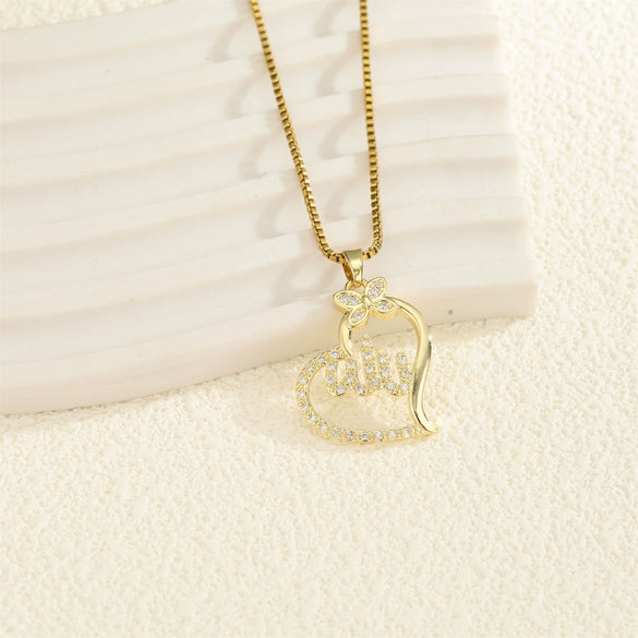 Love Necklace Simple Heart Shaped Pendant Stainless Steel Clavicle Chain With Electroplating For Women