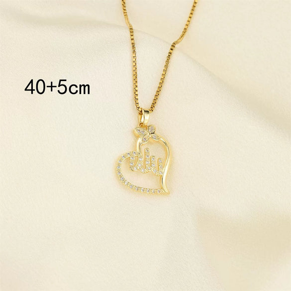 Love Necklace Simple Heart Shaped Pendant Stainless Steel Clavicle Chain With Electroplating For Women
