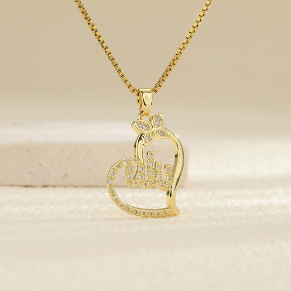 Love Necklace Simple Heart Shaped Pendant Stainless Steel Clavicle Chain With Electroplating For Women