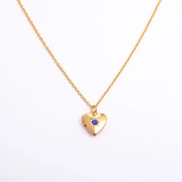 Love Opening And Closing Heartshaped Photo Album Necklace For Women Retro Style Copper And Titanium Steel Material Diamond Design