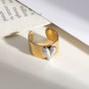 Love Opening Ring Stainless Steel Geometric Fashion Design Pvd Furnace Vacuum Real Gold Plated Jewelry Unisex