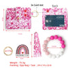 Love Pattern Pu Material Valentine's Day Wooden Bead Keychain And Bracelet