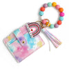 Love Pattern Pu Material Valentine's Day Wooden Bead Keychain And Bracelet