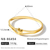 Love Pattern Stainless Steel Bracelet With Zircon Rhinestones And Gold Tone Vacuum Plated Finish