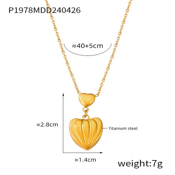Love Pendant Jewelry 316L Stainless Steel Gold Plated Geometric Cross Drop Design Necklace