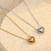 Love Pendant Titanium Steel And Stainless Steel Clavicle Chain For Women With Peach Heart Shape And Electroplating Treatment