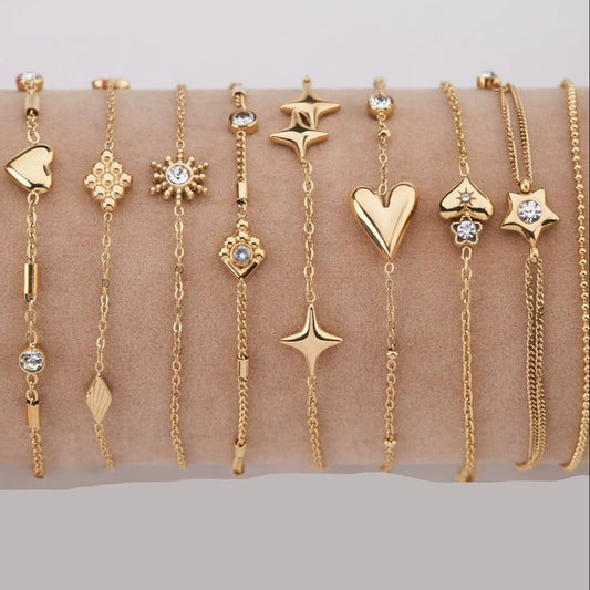 Love Plating Light Luxury Style Heart Shape Copper Plastic Electroplated Adjustable Bracelet