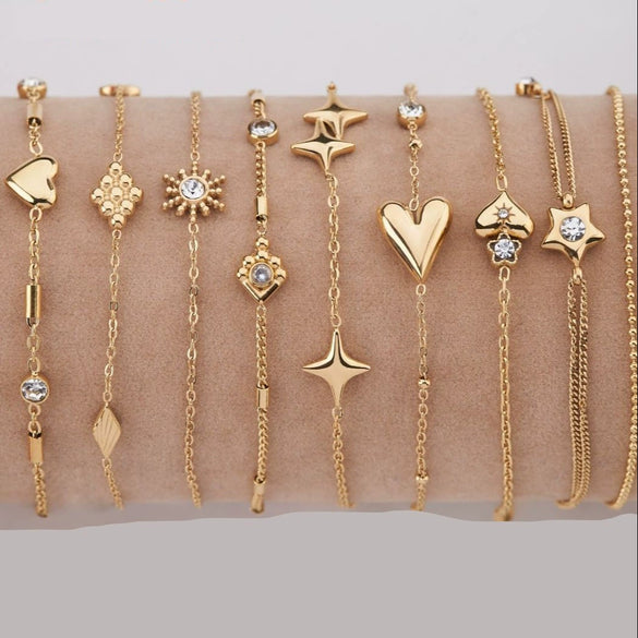 Love Plating Light Luxury Style Heart Shape Copper Plastic Electroplated Adjustable Bracelet