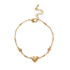 Love Plating Light Luxury Style Heart Shape Copper Plastic Electroplated Adjustable Bracelet