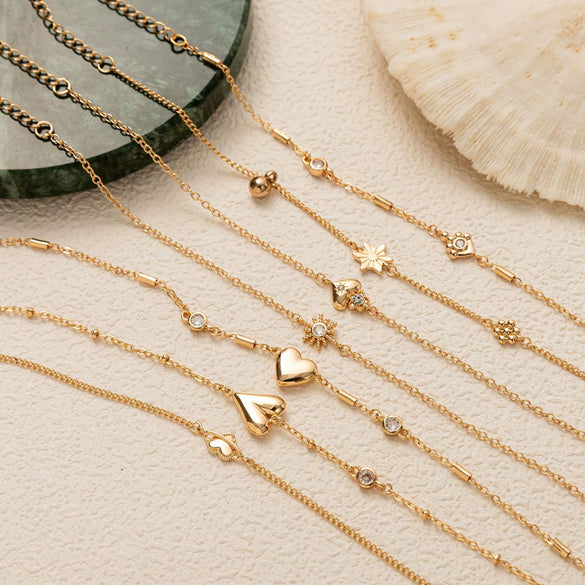 Love Plating Light Luxury Style Heart Shape Copper Plastic Electroplated Adjustable Bracelet