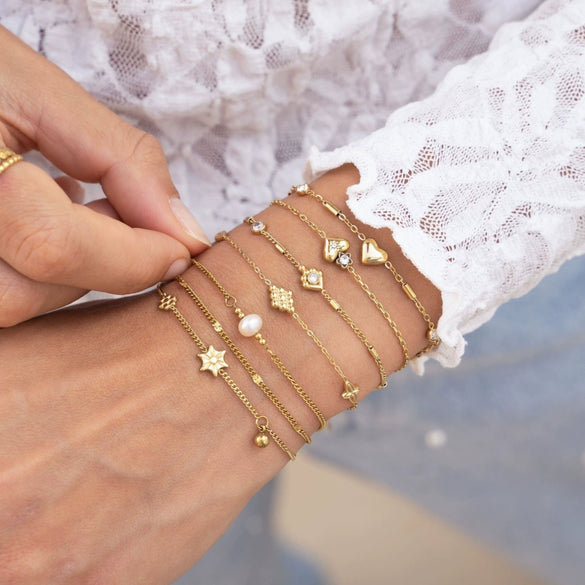 Love Plating Light Luxury Style Heart Shape Copper Plastic Electroplated Adjustable Bracelet