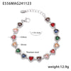 Love Sparkling Zircon Stitching Stainless Steel Jewelry Necklace Bracelet Set For Women With Electroplating Treatment