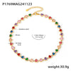 Love Sparkling Zircon Stitching Stainless Steel Jewelry Necklace Bracelet Set For Women With Electroplating Treatment