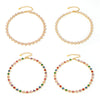Love Sparkling Zircon Stitching Stainless Steel Jewelry Necklace Bracelet Set For Women With Electroplating Treatment