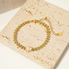 Love White Shell Women's Geometric Stainless Steel 18K Gold Vacuum Plated Bracelet