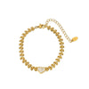 Love White Shell Women's Geometric Stainless Steel 18K Gold Vacuum Plated Bracelet