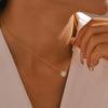 Love Zircon Pendant Stacked With Clavicle Chain For Women Titanium Steel Geometric Light Luxury 18K Gold Plated