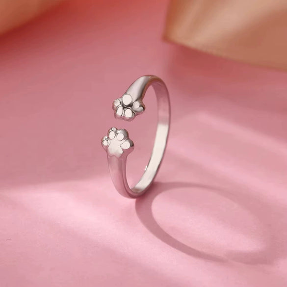 Lovely Cat Claw Stainless Steel Open Ring And Bracelet With Electroplating Jewelry