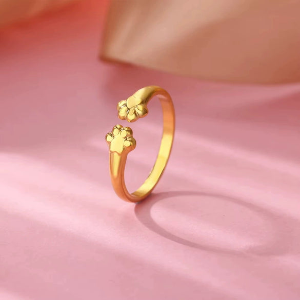 Lovely Cat Claw Stainless Steel Open Ring And Bracelet With Electroplating Jewelry