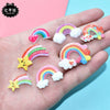 Lovely Resin Rainbow And Cloud Decorative Patch For Phone Case Refrigerator Sticker And Stationery Box Diy Accessories
