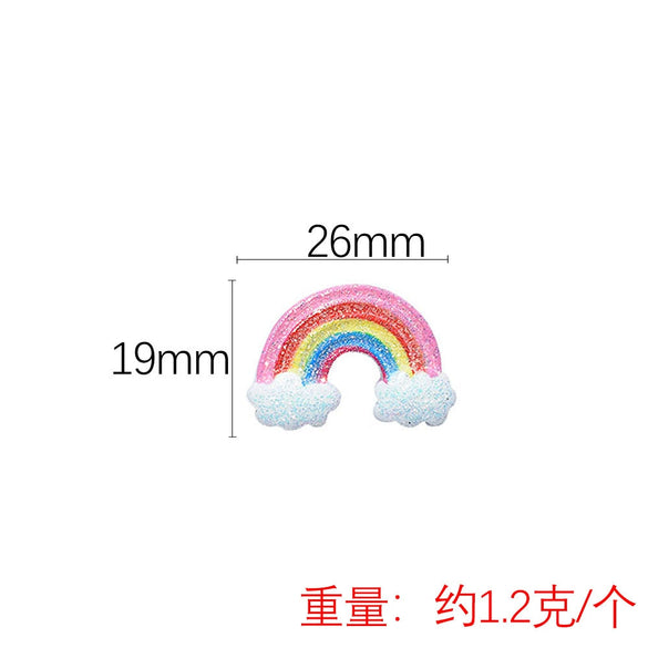 Lovely Resin Rainbow And Cloud Decorative Patch For Phone Case Refrigerator Sticker And Stationery Box Diy Accessories