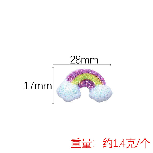 Lovely Resin Rainbow And Cloud Decorative Patch For Phone Case Refrigerator Sticker And Stationery Box Diy Accessories