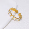 Loveshaped Titanium Steel Open Ring With Simple Ins Style And 18K Goldplated Electroplating For Women