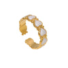 Loveshaped Titanium Steel Ring With Simple Temperament 18K Gold Plated Adjustable Niche Design For Women