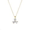 Lucky Clover Pendant Clavicle Chain For Female Stainless Steel Mixed Gem Inlay Electroplating Clover Pattern