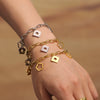 Lucky Flower Mirror Polished O Shaped Chain Bracelet With Pendant Stainless Steel Geometric Jewelry Electroplated For Women