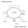 Lucky Flower Mirror Polished O Shaped Chain Bracelet With Pendant Stainless Steel Geometric Jewelry Electroplated For Women