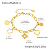 Lucky Flower Mirror Polished O Shaped Chain Bracelet With Pendant Stainless Steel Geometric Jewelry Electroplated For Women