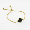 Lucky Fourleaf Clover 316L Stainless Steel Women's Fashion Allmatch 18K Gold Plated Bracelet