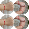 Lucky Seven Knot Red Rope Bracelet Handwoven Stainless Steel Geometric Snake Knot Couple Bracelet Simple Unisex Jewelry