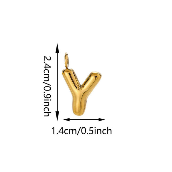 Luggage Buckles Bag Pendants Small Pendants Backpack Accessories Stainless Steel Bubble Letter Light Luxury Electroplated