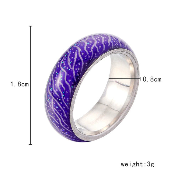 Luminous Crack Ring Stainless Steel Geometric Dripping Glue Fashion Jewelry For Men And Women