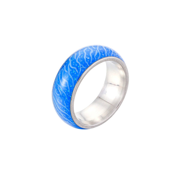 Luminous Crack Ring Stainless Steel Geometric Dripping Glue Fashion Jewelry For Men And Women
