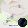 Luminous Diy Accessories Bracelet 925 Silver Plated Dragonfly Butterfly Charm Beads Dripping Oil Design