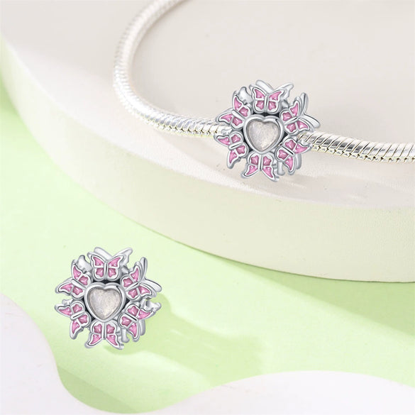 Luminous Diy Accessories Bracelet 925 Silver Plated Dragonfly Butterfly Charm Beads Dripping Oil Design