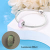 Luminous Glass Beads Charm Copper Silverplated Dripping Oil Bracelet Necklace