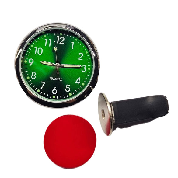 Luminous Metal Car Clock Air Vent Clip Round Dial Alloy Case Business Style