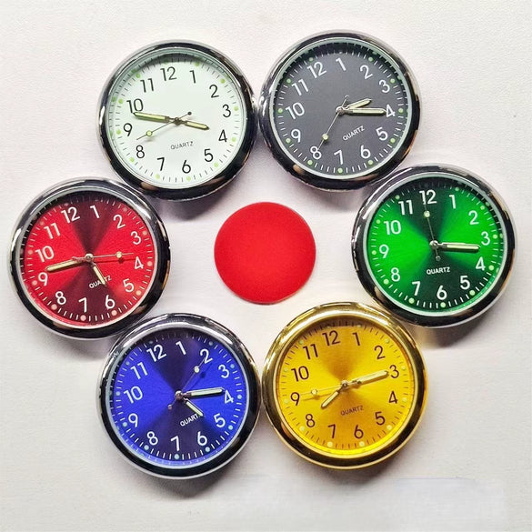 Luminous Metal Car Clock Air Vent Clip Round Dial Alloy Case Business Style