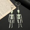 Luminous Pvc Skull Keychain With Multi Joint Design Halloween Pendant Gift Accessory