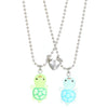 Luminous Tortoise Love Magnetic Pendant Couple Necklace Resin Plastic Animal Shape Electroplating