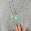 Luminous Tortoise Love Magnetic Pendant Couple Necklace Resin Plastic Animal Shape Electroplating