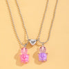 Luminous Tortoise Love Magnetic Pendant Couple Necklace Resin Plastic Animal Shape Electroplating