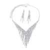 Luxurious Bridal Geometric Rhinestone Tassel Women's Jewelry Set