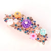 Luxurious Flower Alloy Plating Rhinestones Insert Comb