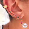 Luxurious High End S925 Sterling Silver Colorful Drop Shaped Women's Earrings With Electroplating